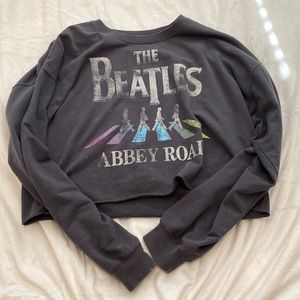 The Beatles band crew neck crop sweatshirt